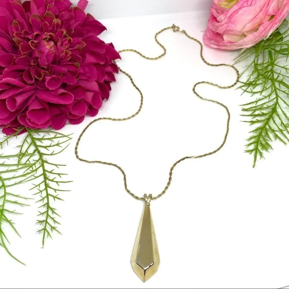 VINTAGE⚜️Mid Century Abstract Gem Pendant Necklace